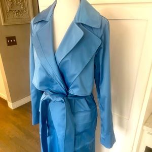 Womens TIBI Blue Trench Coat-NWT-size Medium